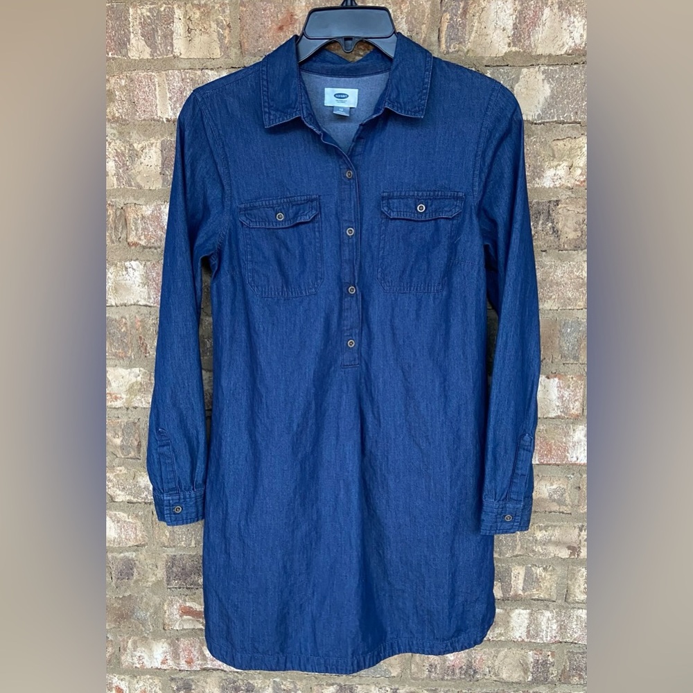 Old Navy Women’s Dark Blue Denim Shirt Dress Size XS